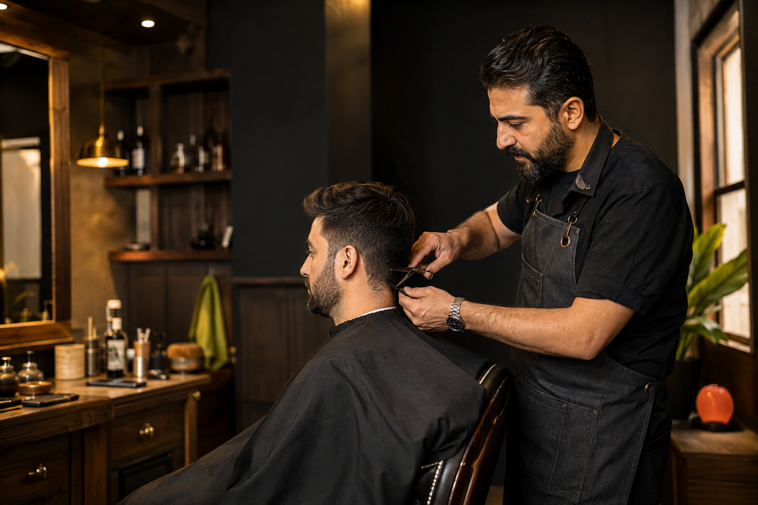 فضای آرایشگاه مردانه جاخالی